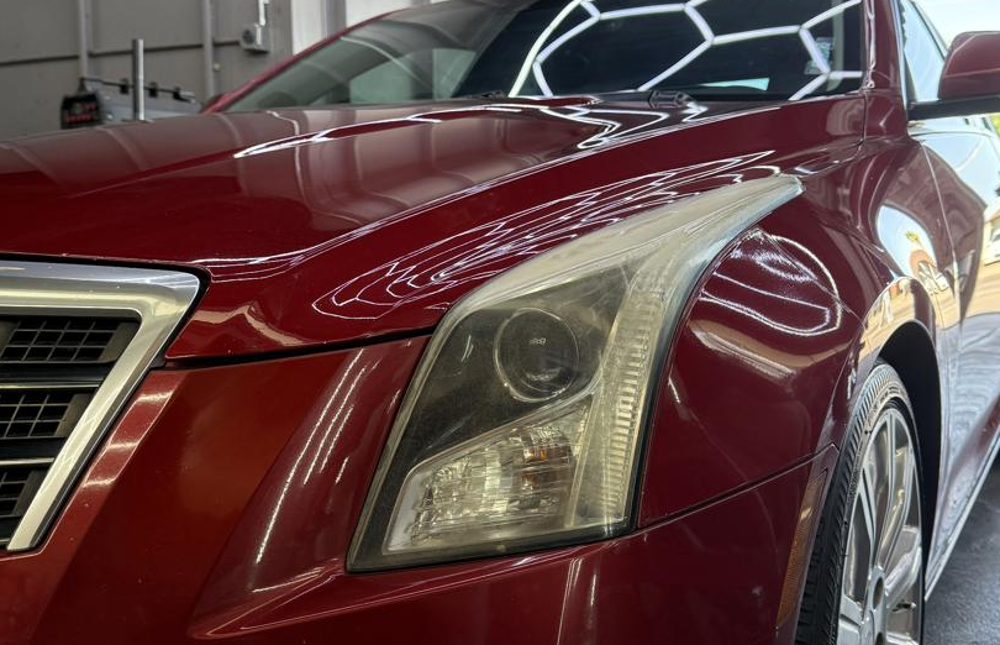 Cadillac ATS headlight before restoration