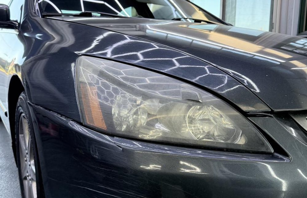 Honda Accord headlight before restoration
