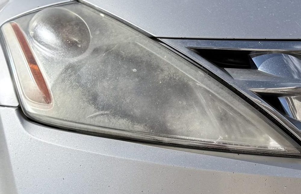 Nissan Altima headlight before restoration