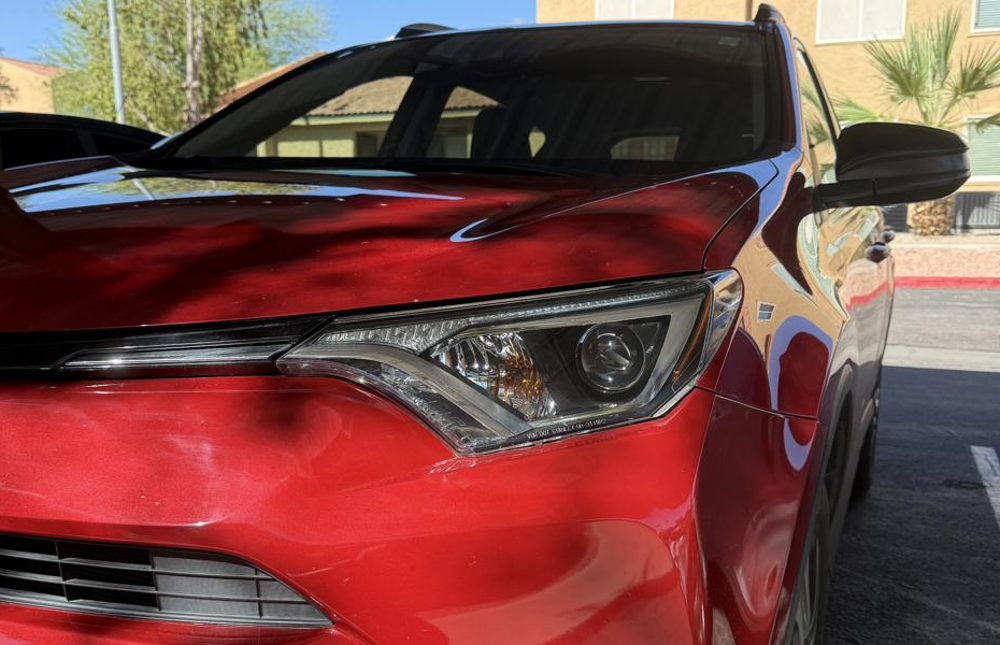 Toyota RAV4 headlight after restoration